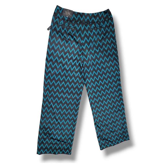 Worthington JCPenney Women’s Teal Chevron High Waist Trouser Pants – Size 14 - Picture 5 of 11